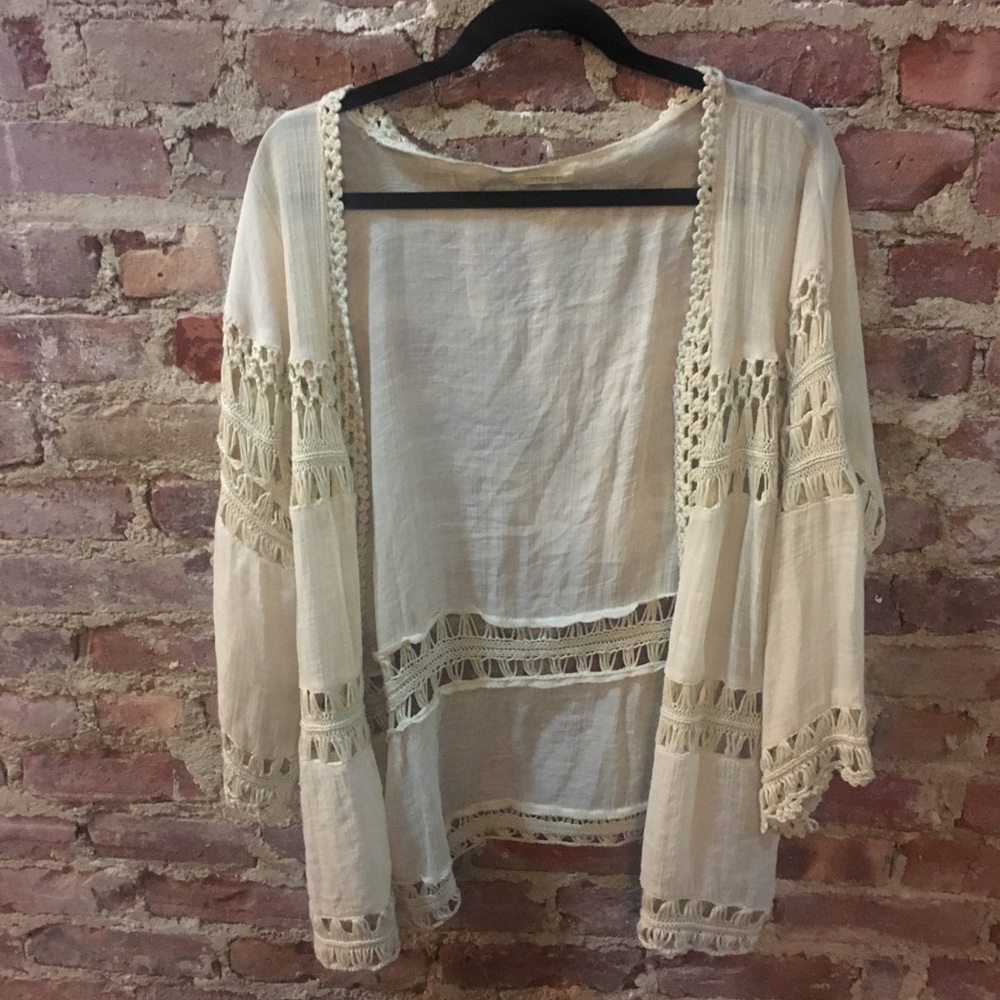 ANTHRO Crochet Hippie Kimono